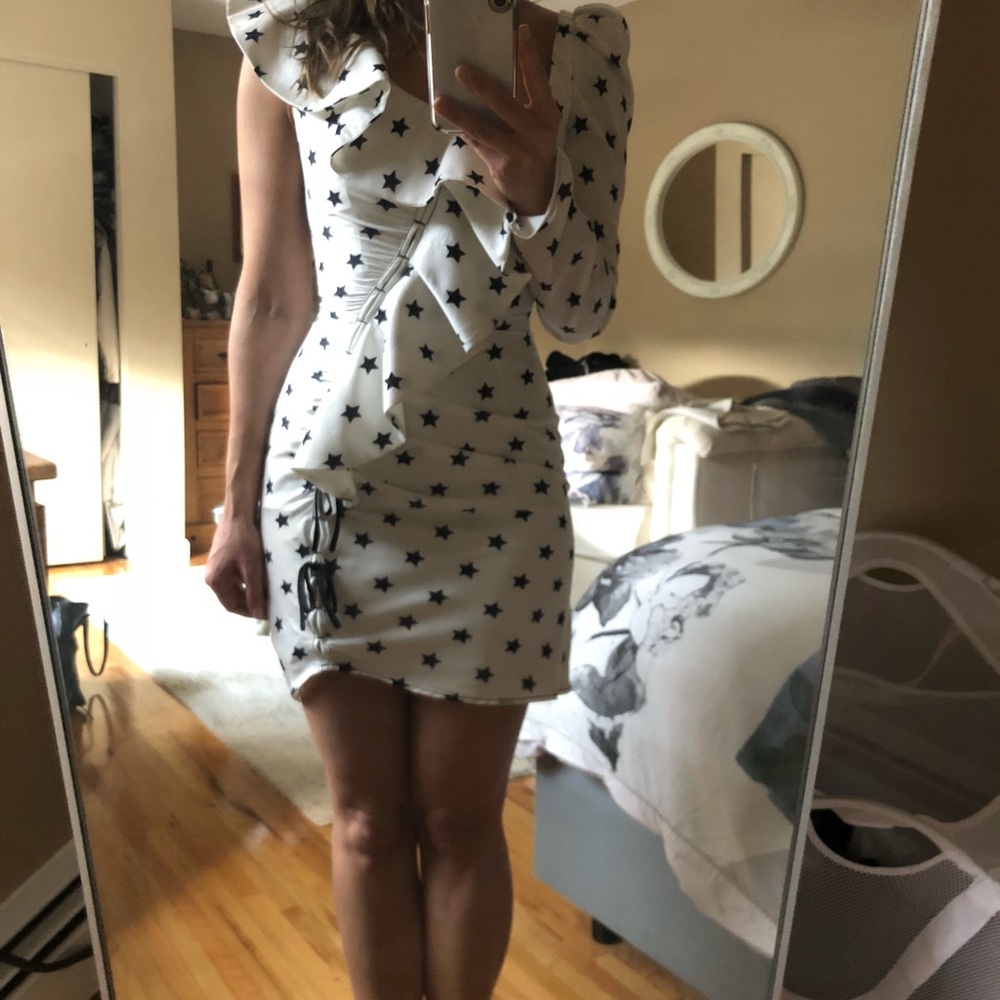 Self-Portrait Printed Star Frill Dress size 4